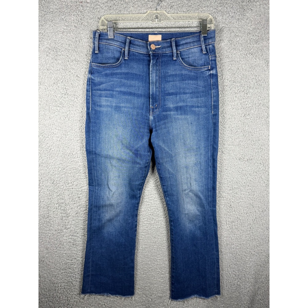 Mother The Hustler Ankle Fray Jeans‎ Balls Of Yarn Blue High Rise Bootcut 29
